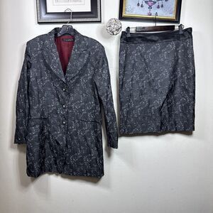 (W1) TAHARI vintage satin blazer and pencil skirt set, size 14